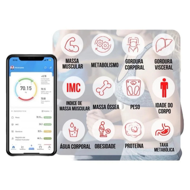 Smart Health: Sua Balança Corporal Bioimpedância Completa e Conectada!